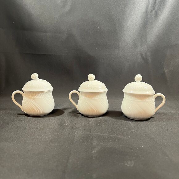 Richard Ginori Vecchio Pots de Creme set of 3 Bianca white - Picture 6 of 9
